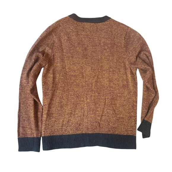 O'Hanlon Mills | Lambswool-Blend Melange Orange Relaxed Cardigan | Size XL - Picture 4 of 6